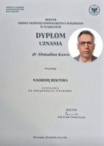 چاپ دو مقاله Q۱ توسط دکتر احمدیان در پی کسب مقام برتر پژوهشی دانشگاه ورشو