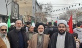 شرکت حجت الاسلام غلامی، مسئول دفتر نمایندگی ولی فقیه در مرکز تحقیقات و آموزش کشاورزی و منابع طبیعی استان تهران و همکاران مرکز در راهپیمایی یوم الله ۲۲ بهمن