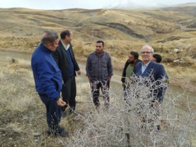 بازدید میدانی محققان معین مرکز از مشکلات کشاورزی روستای تواندشت شهرستان شازند