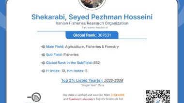 پژوهشگر مرکز تحقیقات ملی آبزیان آب‌های شور به جمع ۲ درصد دانشمندان برتر جهان راه یافت